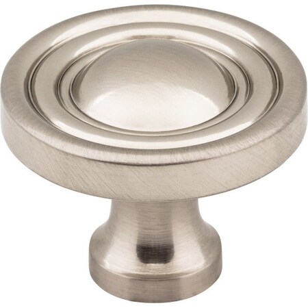Jeffrey Alexander 1-3/8" Diameter Satin Nickel Round Bella Cabinet Knob 818SN